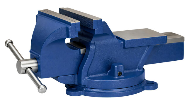Heavy duty bench vise isolated on transparent background