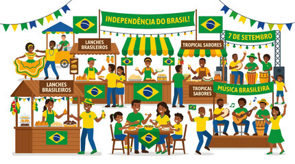 Fototapeta premium Brazilian Independence Day Celebration: Food, Music, and Festivities