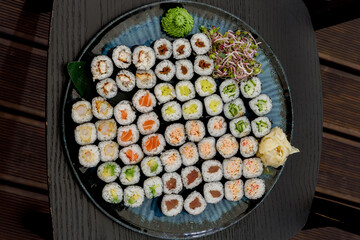 Large platter of assorted sushi maki rolls © Cavan
