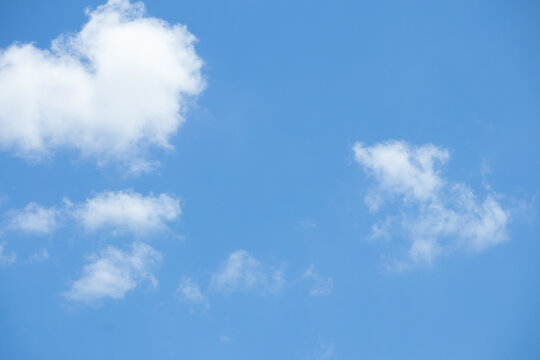 Beautiful blue sky with white clouds on a sunny day background