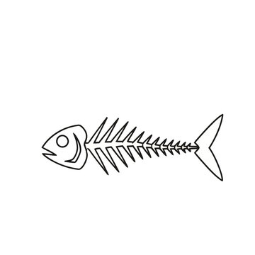 Fish skeleton outline