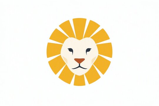 yellow lion head vector illustration