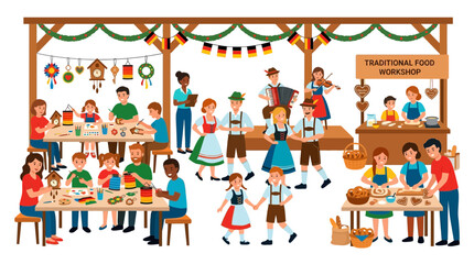 Fototapeta premium Oktoberfest Family Festival: Crafts, Music, and Traditional Food Workshops