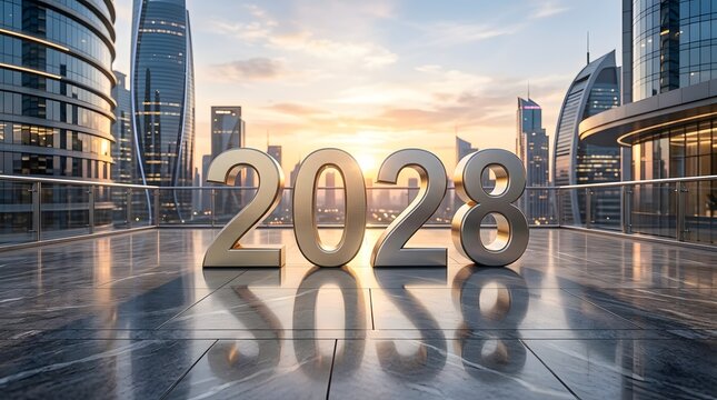 2032 Futuristic Technology and Modern City Concept