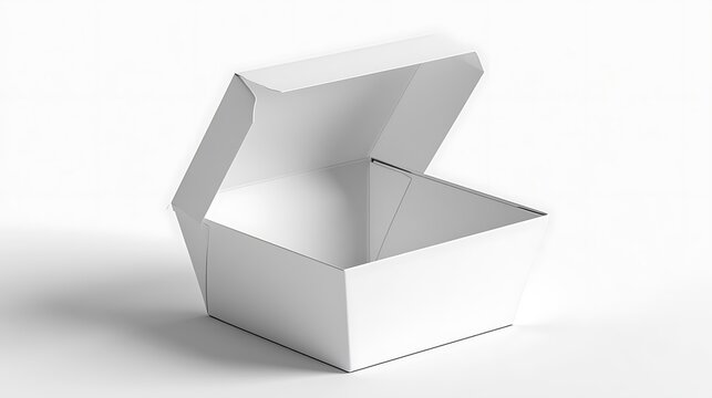 open white cardboard box on white background