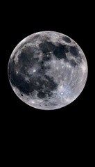 Fototapeta premium Hyper Realistic Close Up of a Full Moon Featuring Detailed Lunar Topography and Cratered Highlands