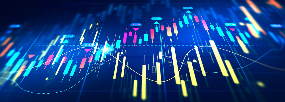 Finance chart,stock market business and exchange financial growth graph. Stock market investment trading graph growth.	
