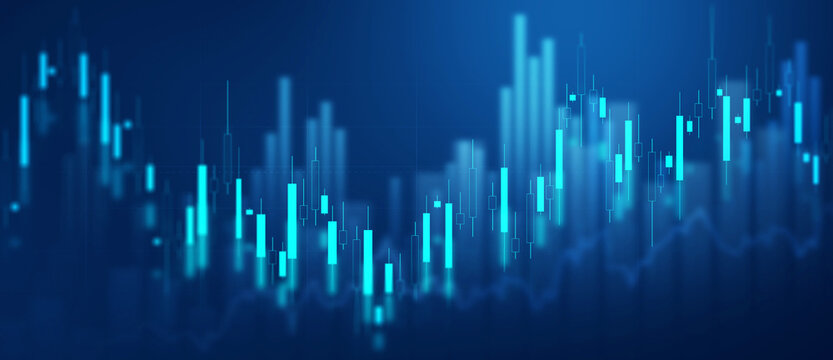 Financial chart with moving up arrow graph.Financial data charts with glowing stock market graphs.Stock market investment data and analysis finance graph.	
