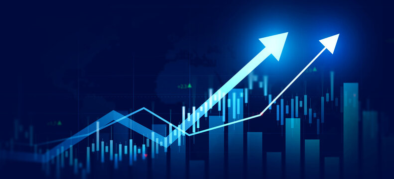 Stock market investment chart trading graph growth.Investment finance chart,stock market business and exchange financial growth graph.	
