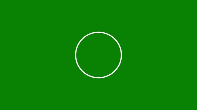 White glowing circle loader shrinking and disappearing as dynamic loop animation on green screen in 4K