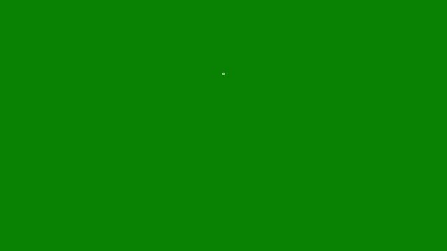 Animated loading circle spinner shrinking and fading out on green screen background in 4K