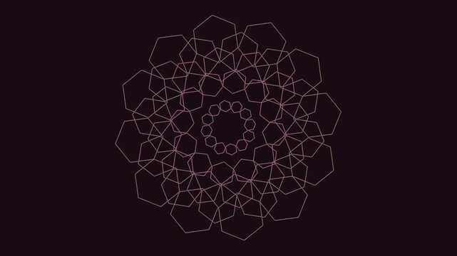 Intricate geometric mandala pattern on dark background