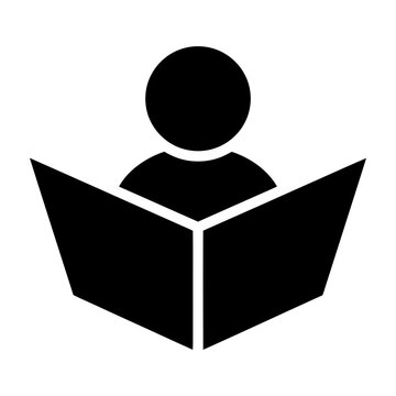Person reading open book symbol icon