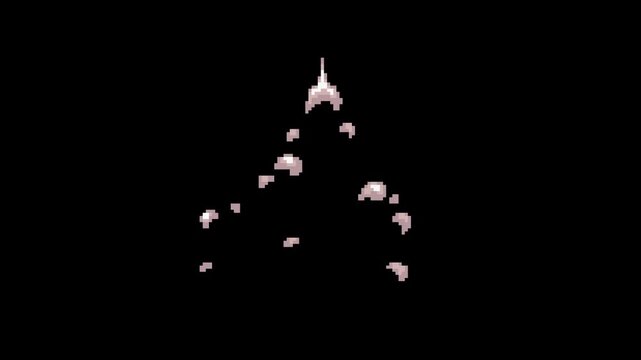 impact smoke effect in pixel art style with black screen background