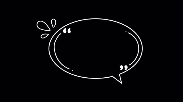 Animated Hand-Drawn Speech Bubble Quote Frame with Playful Doodle Accents