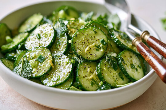 Fresh Ginger Lime Cucumber Salad &ndash; AI Generative