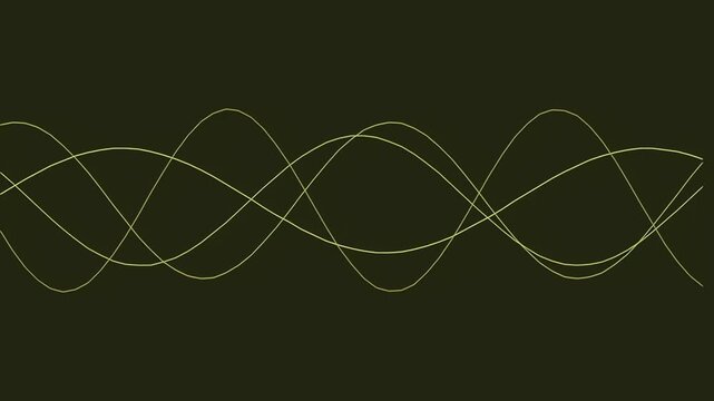 Abstract green wave pattern on dark background for modern design
