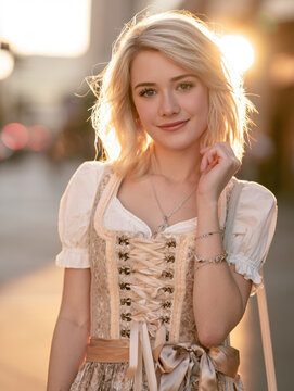 Woman in Bavarian Dirndl &ndash; Generative AI &ndash; no real persons
