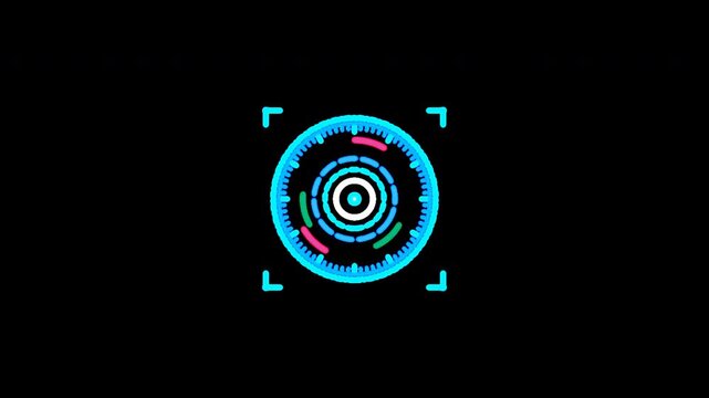 Holographic Data Telemetry Widget Transparent Alpha Channel
