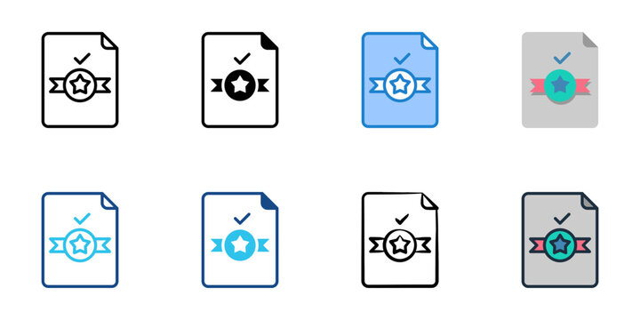 Fact sheet icons set multiple style collection. Editable stroke 