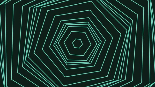 Abstract geometric hexagonal pattern with concentric lines in dark tones