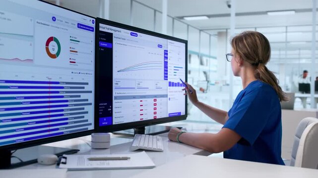 Clinical Trial Manager Reviews Patient Enrollment Data