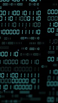 Animation of binary coding and data processing