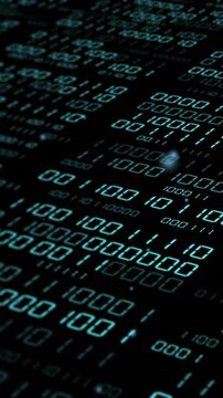 Animation of binary coding and data processing