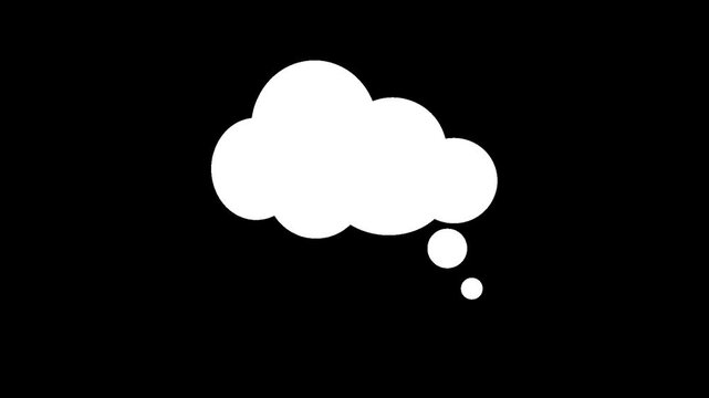 White Thought Bubble Cloud Icon Isolated