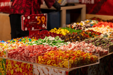 Obraz premium Colorful Candy Display at Dihua Street Market