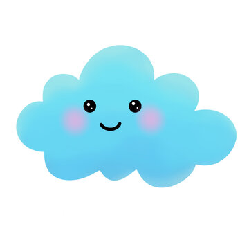 Cute blue cloud stiker