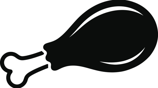 Thanksgiving Chicken Drumstick Silhouette Vector Icon