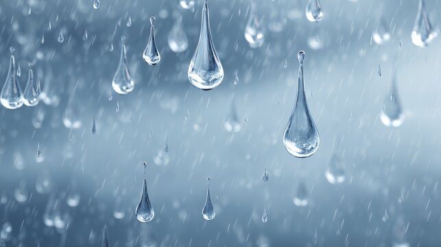 101.Transparent background scene with multiple falling raindrops, various sizes and shapes, motion blur streaks mixed with sharp droplets, realistic refraction and reflections, soft highlights,