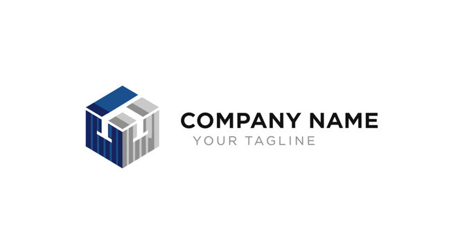 Modern minimalist company logo with geometric cube design.