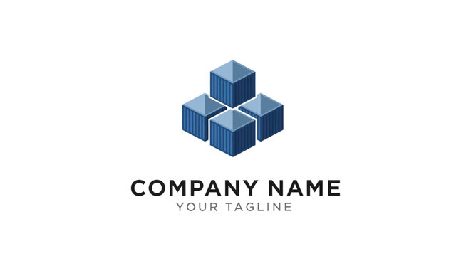 Modern 3D cube logo design for corporate branding.