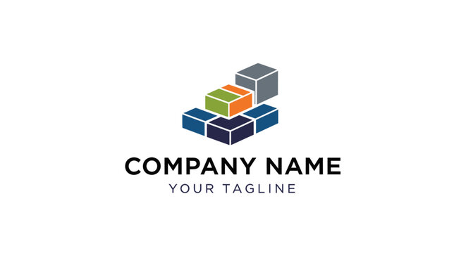 Colorful Isometric Logo Design for Modern Business Branding.
