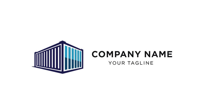 Modern minimalist container shipping company logo design.
