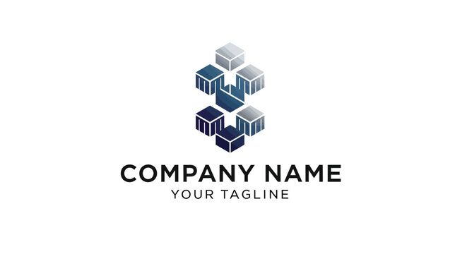 Modern abstract cube logo design for business branding.