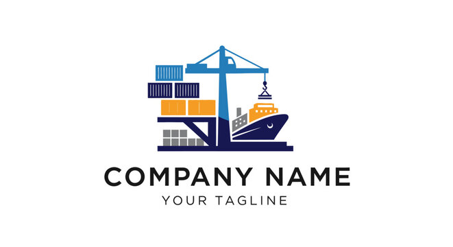 Modern shipping and logistics company logo design template.