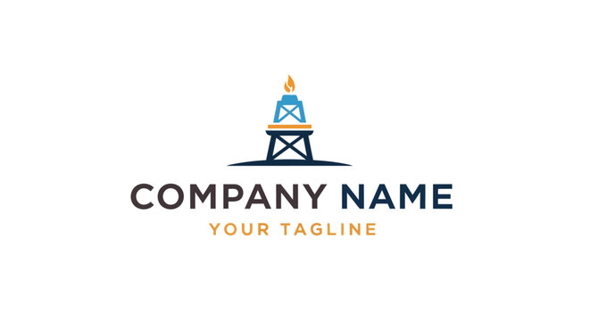 Oil rig logo design with company tagline.