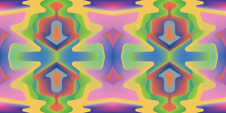 Modern Abstract Symmetrical Curved Arrow Pop Pattern
