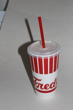 Freddy's Soda Pop cup closeup