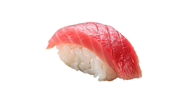Fresh tuna sushi nigiri raw fish slice rice seafood isolated on transparent background