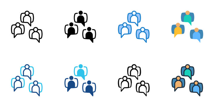 Audience engagement icons set multiple style collection. Editable stroke 