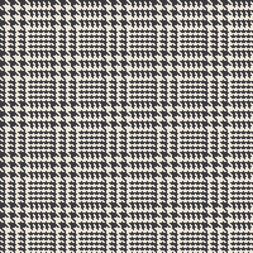 Glen check seamless pattern charcoal cream tweed plaid background