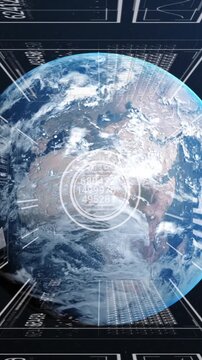 Animation of data processing over globe