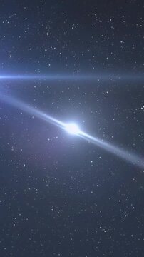 Animation of light trails and stars on black background