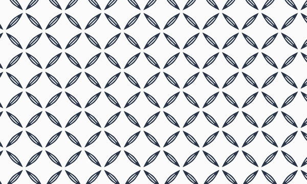 Ogee Lattice Seamless Vector Pattern &mdash; Navy Interlocking Curved Diamond Repeat on White