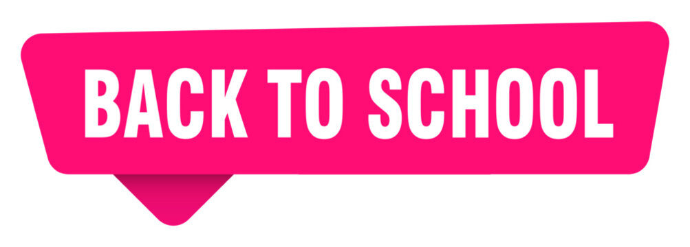back to school magenta sticker isolated on transpatent background. back to school sign