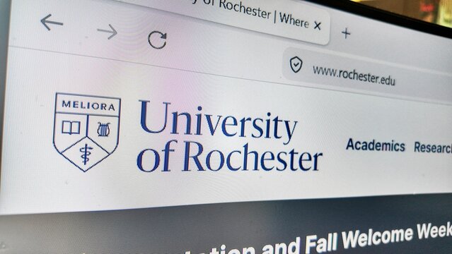 a computer screen with university of rochester website displayed..